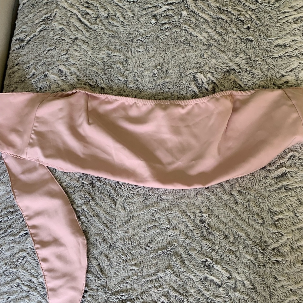 Pink silk scarf top